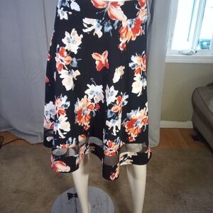 Faith and Joy Orange Pink Midi Skirt